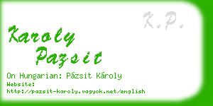 karoly pazsit business card